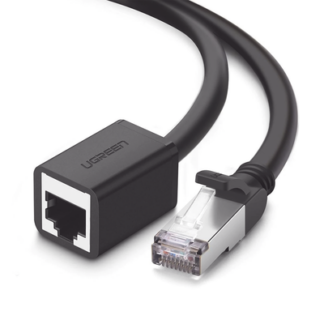 Cable de Extensión Cat6 RJ45 F/UTP / Macho a Hembra / 3 Metros (9.84 Pies) / Método de Conexión 568B / Velocidad de Transmisión 1000Mbps / Ancho de Banda del Canal 250MHz / Caja de Cobre / Negro