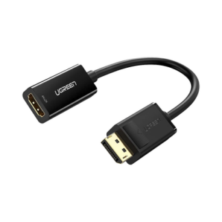 Convertidor DisplayPort a HDMI 4K| 3D | HDR | Blindaje Interno | Botón Liberador | Carcasa de ABS | Plug & Play | CE, FCC, RoHS | Cable de 25 cm (9.84 Pulgadas).