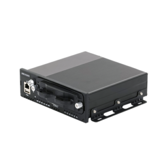 NVR Móvil Vehicular de 8 Canales / 4 PoE + 4 vía Switch / 2 Megapixel / H.265 / GPS + Sensor G / 2 Bahías HDD / RJ45 / Aluminio Industrial