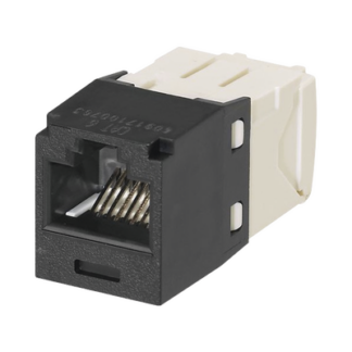 Conector Jack RJ45 Estilo TG, Mini-Com, Categoría 6, de 8 Posiciones y 8 Cables, Color Negro