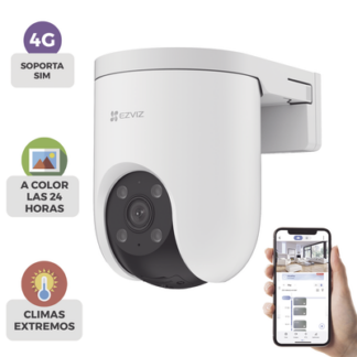 Cámara PT / 3 Megapixel / Lente 4 mm / Visión Nocturna a Color / 4G Multicarrier / Giro 360° / Audio de Dos Vías / Preset / Seguimiento inteligente / Detección Humana