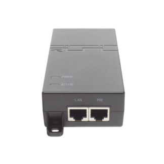 Inyector PoE estándar 30 watts, Compatible Multi-marcas, Detección Inteligente Anti Accidentes (802.3at / Gigabit)