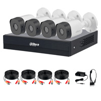 DAHUA DHI-KIT/XVR1B04-I/T/4-B1A11N-0280B - KIT DE 4 CANALES HD/ CÁMARAS B1A11 DE 1 MP/ LENTE DE 2.8MM/ SOPORTA 4 CANALES MÁS 1 IP O HASTA 5 CANALES IP/ SMD PLUS / COMPRESIÓN H.265/ CÁMARAS POLICARBON