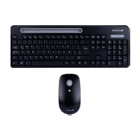 KIT TECLADO Y MOUSE - TECHZONE - TZCOMBINA06 - INALAMBRICO USB A - BATERIAS AA/AAA - RANURA SOPORTE PARA MOVIL 8 PULGADAS