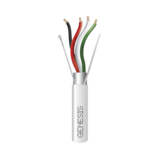 Bobina de 305 Metros (1000 Pies) de Cable 4 x 22 AWG BLINDADO / RISER / Color Blanco / Para Aplicaciones de Audio, Seguridad y Control