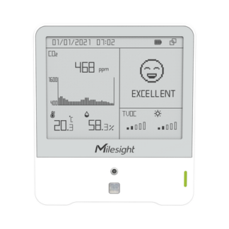 Monitor Ambiental LoRaWAN con Display E-ink 4.2" / 9 Sensores Integrados (Temp, Hum, CO2, TVOC) / Certificación WELL / Alimentación Batería o Tipo C