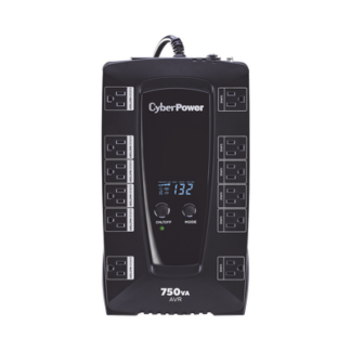 UPS de 750 VA/450 W, Topología Línea Interactiva, Entrada 120 Vca NEMA 5-15P, Tipo Gabinete Compacto, Con 12 Tomas NEMA 5-15R