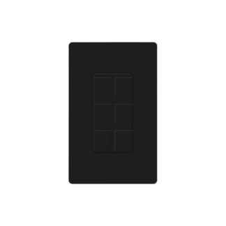 Placa de 6 puertos color negro