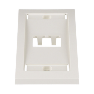 Placa de Pared Vertical Ejecutiva, Salida Para 2 Puertos Mini-Com, Con Espacios Para Etiquetas, Color Blanco Mate