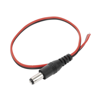 Cable con Conector Macho (Pigtail) / Alimentación para Vcc con Puntas Libres / Polarizado / Largo 22 cm (8.66 Pulgadas) / Calibre 22AWG.