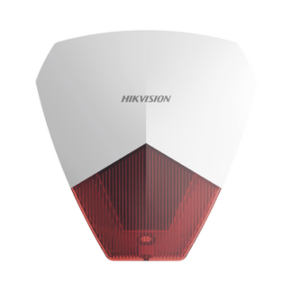 Sirena Estrobo Cableada Hikvision DS-PS1-R / 105 dB / LED Rojo / IP54 / 12V CC / Compatible con Paneles de Alarma