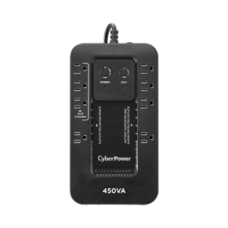 UPS de 450 VA/260 W, Topología Standby con Modo Ahorrador ECO, Entrada 120 Vca NEMA 5-15P, Con 8 Tomas NEMA 5-15R