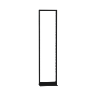 Rack de 2 Postes (Doble Perforación), Estándar 19", 45 Unidades, Fabricado en Acero, Base "L" para Anclar a Piso.
