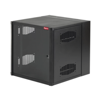 Gabinete AccessPlus de 12 UR Montaje en Pared de 19in, Rieles Numerados y Roscados #10-32, Puerta con Ventana de Seguridad, 600 mm de Ancho, 637 mm de Profundidad, Color Negro