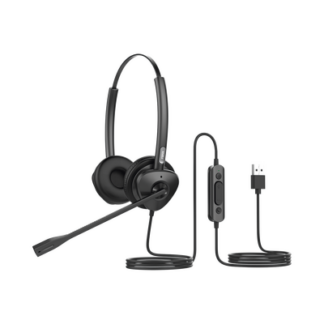 Diadema binaudal (duo) con tecnología antishock para teléfonos IP FANVIL USB con micrófono de cancelación de ruido, larga durabilidad