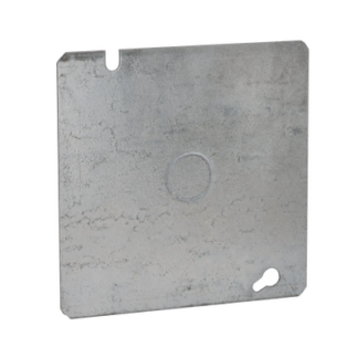 Tapa Cuadrada Plana de  Acero Galvanizado con Entrada de 1/2"  para Caja de 4 11/16".