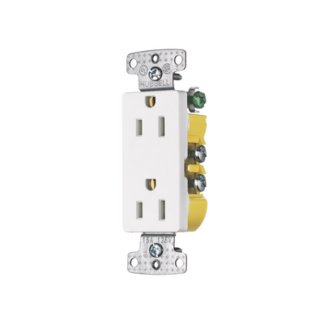Contacto Duplex Decorador 15A 125V, 2 Polos, 3 Hilos, Color  Blanco (Nema5-15R).