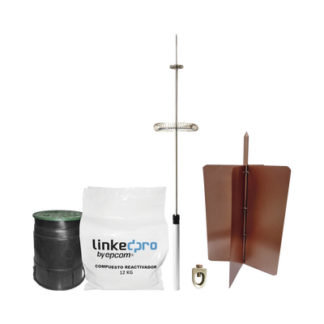 Kit pararrayo LinkedPro básico. Ideal para la protección de mástiles y postes.