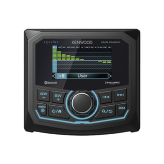 Estéreo marino sumergible IP66, con pantalla de 2.7 pulgadas, conexión Bluetooth, iluminación multicolor variable, con entrada USB