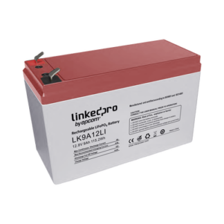Batería de Litio 12.8 Vcc / 9 Ah / Tecnología LiFePO4 /2000 Ciclos de Vida/ Para uso en equipo electrónico, UPS (litio) / Incendio/ Control de acceso / Video Vigilancia / Terminales F1 ( Incluye adaptador para terminal F2 )