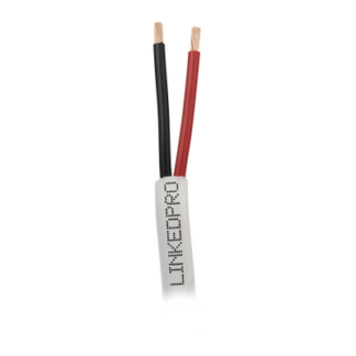Bobina de Cable 305 Metros (1000 Pies) / Alambre de Cobre 2 x 16 AWG / Color Blanco / CMR / Para Sistemas de Seguridad y Alarmas