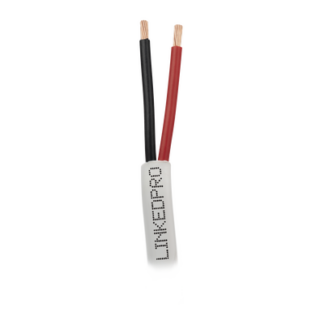 Bobina de 305 Metros (1000 Pies) / Alambre de Cobre 2 x 18 AWG / Color Blanco / CM / Para Sistemas de Seguridad y Alarmas
