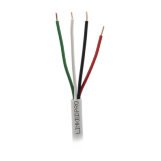 Bobina de Cable 305 Metros (1000 Pies): 4 x 22 AWG, Color Blanco, CM, Para Sistemas de Seguridad y Alarmas