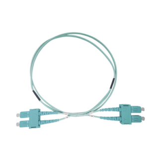Jumper de Fibra Óptica Multimodo OM3 50/125 SC-SC OFNR (Riser), 2.0 mm, Dúplex, Aqua, 3 Metros (9.84 Pies)