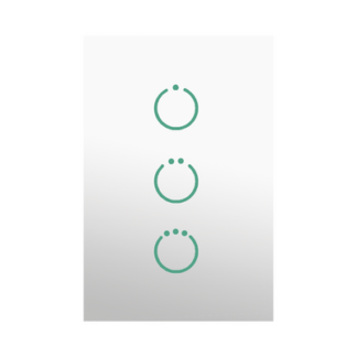 (ZWAVE) Interruptor On/Off panel táctil touch inalámbrico Zwave Plus 3 botones. Compatible con Hubitat HC8, Álula  M2M, otro