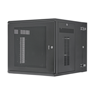 Gabinete PanZone de Montaje en Pared, de 19in, Puerta Perforada, 12 UR, 762mm de Profundidad, Color Negro