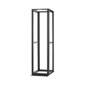 Rack de Cuatro Postes Estándar de 19", Rieles Numerados y Roscados #12-24, Profundidad Máxima de 30 in, 45 Unidades de Rack, Color Negro