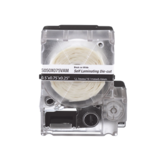 Casete de 200 Etiquetas Autolaminadas de 25.4 x 38.1 mm (1 x 1.5 Pulgadas), para Cables de 3.1 a 7 mm (0.12 a 0.28 Pulgadas) de Diámetro, Área de Impresión Color Blanco