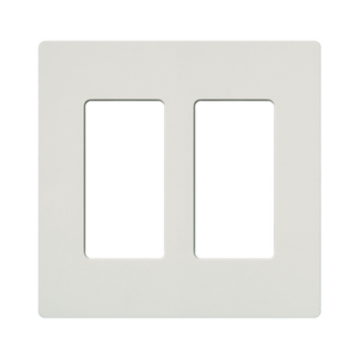 Tapa Color Blanco Satin Snow para interruptor o dimmer Lutron, 2 gang, limpio y moderno