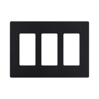 Tapa Color Blanco Negro Satin para interruptor o dimmer Lutron, 3 gang, limpio y moderno