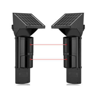 Detector Fotoelectrico Solar SFIRE SFA60 / 2 Rayos Infrarrojos / 60 m Exterior / 120 m Interior / Panel Solar Integrado / Bateria 4,000 mAh / 4 Frecuencias / IP65