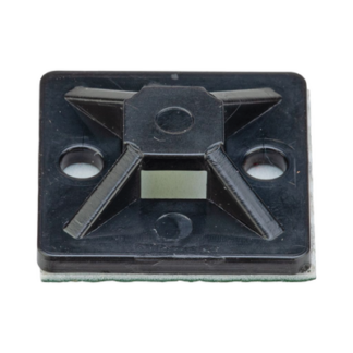 Montaje-Sujetador Adhesivo STRONGHOLD de 4 Vías de 1" x 1" x 1/4", Color Negro,  Nylon 6.6 Retardante de Llamas V-2, Paquete de 100pz