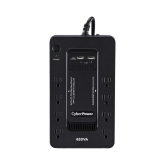 UPS de 650 VA/390 W, Topología Standby con Modo Ahorrador ECO, Entrada 120 Vca NEMA 5-15P, Con 8 Tomas NEMA 5-15R
