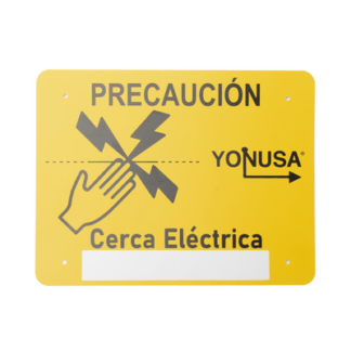 Letrero de PRECAUCION para cercas electrificadas (21.8 x 17 cm)