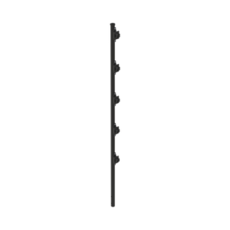 Poste con 5 Aisladores de PASO para Cerca Electrificada. Tubo Galvanizado de 1.2m, cal. 18 de 1" Diam. + Pintura Negra Aplicación en Polvo.