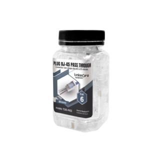 Bote con 100 Plugs Pass Through RJ45 Cat6 Blindado Chapado de Oro a 30 Micras para Durabilidad Extrema