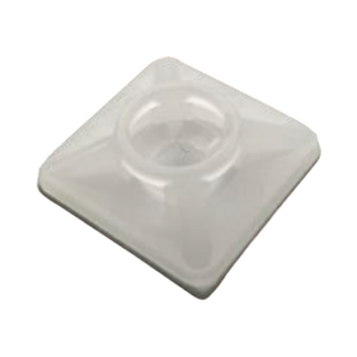 Base Autoadherible para Cinchos Práctica y Eficiente para la Organización y Fijación de Cables, Fabricada en Nylon Resistente y de Color Natural con una Medida de 19x19 mm, Paquete con 100 Piezas (4210-00001)
