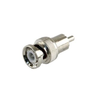 Adaptador en Línea para 75 Ohm, de Conector BNC Macho a RCA Macho en Aplicaciones de Audio-Video para Cámaras, Monitores y DVR's.