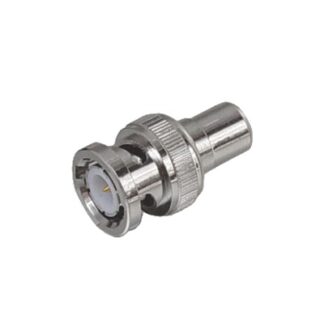 Adaptador en Línea para 75 Ohm, de Conector BNC Macho a RCA Hembra en Aplicaciones de Audio-Video para Cámaras, Monitores y DVR's.