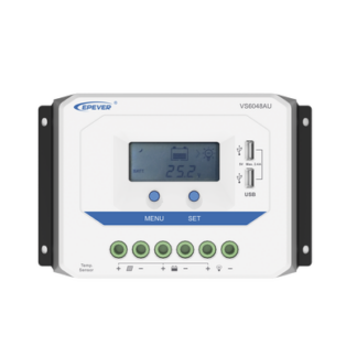 Controlador Solar PWM / 60A / 12/24V/36/48V / Doble USB / Pantalla LCD / Tierra Positivo Común