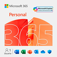 ESD MICROSOFT 365 PERSONAL / SUSCRIPCION ANUAL / DESCARGA DIGITAL / 1 USUARIO / APLICACIONES WORD, EXCEL, POWER POINT, OUTLOOK, ONE NOTE, ONEDRIVE 1TB, CLIPCHAMP / CON IA COPILOT
