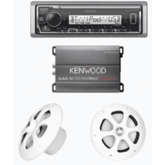 Kit de estereo con Bluetooth KMR-M332BT | Amplificador KAC-M1814 | mas Par de bocinas KFC-1613MRW