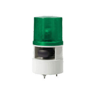 Luces de advertencia color Verde con sirena incorporada con 5 tonos máx. 105 dB en 12-24 VCD