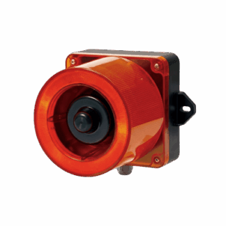 Combinacion de baliza LED color Rojo y sirena electrónica de 31 tonos resistente a la intemperie de volumen máx. 123 dB a 12-24 VCD