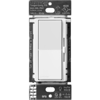 (Caseta Wireless) DIVA Atenuador de pared. Aumenta/Disminuye Intensidad de Iluminación.  No requiere cable neutro. 150W LED / 600W INC/HAL