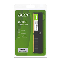 MEMORIA RAM ACER UD200 UDIMM DDR5 16GB 4800MHZ, 1.1V ESCRITORIO BL.9BWWA.420